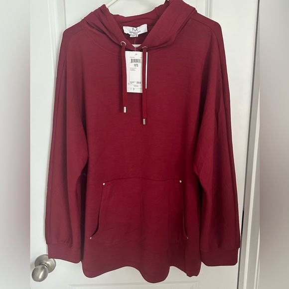 Magaschoni Tops - Women’s Dark Burgundy Hoodie Sweatshirt